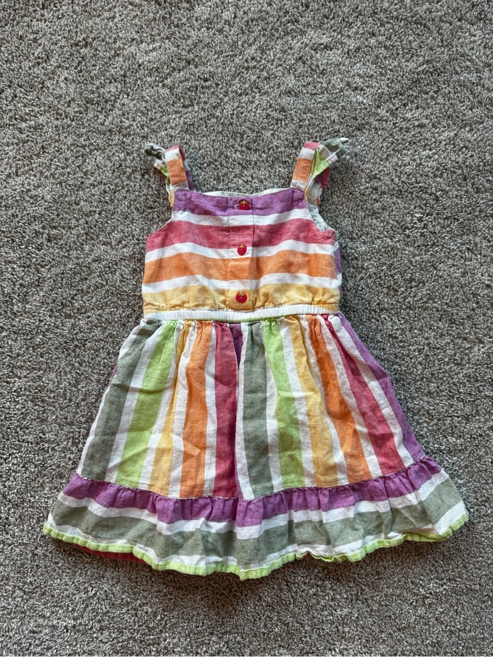 Girls Dress Lot 4T Dress Bundle Stripe Sundress & Pink Floral Ruffle Dress Set